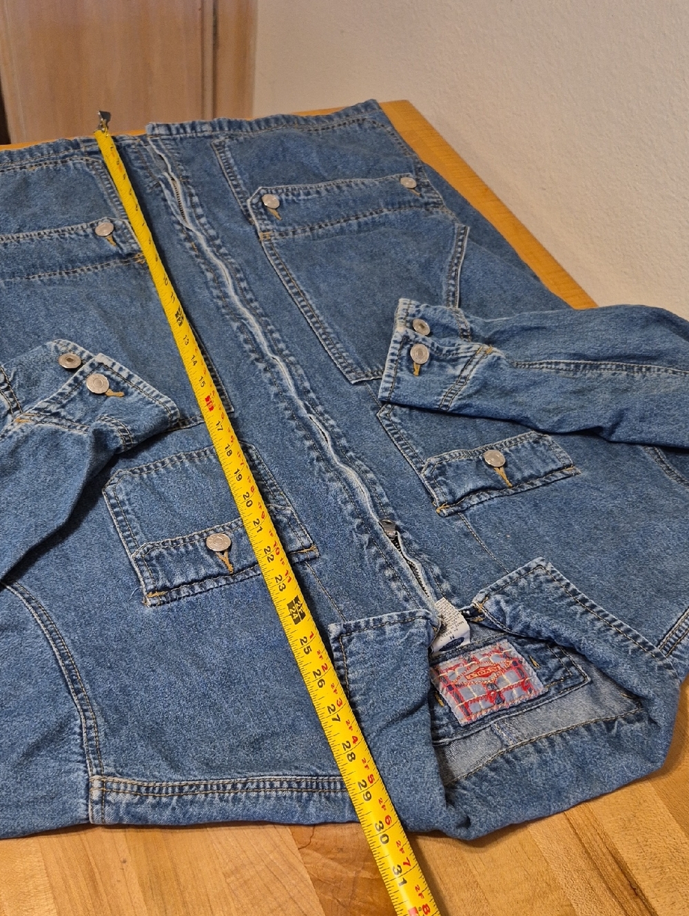 Revolt Clothing Company Blue Denim Jean Jacket 6 Pockets - Picture 8 of 9